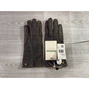 Barbour Scarlet Tartan Women's Gloves Leather & Cotton Plaid LGL0148TN11 MEDIUM